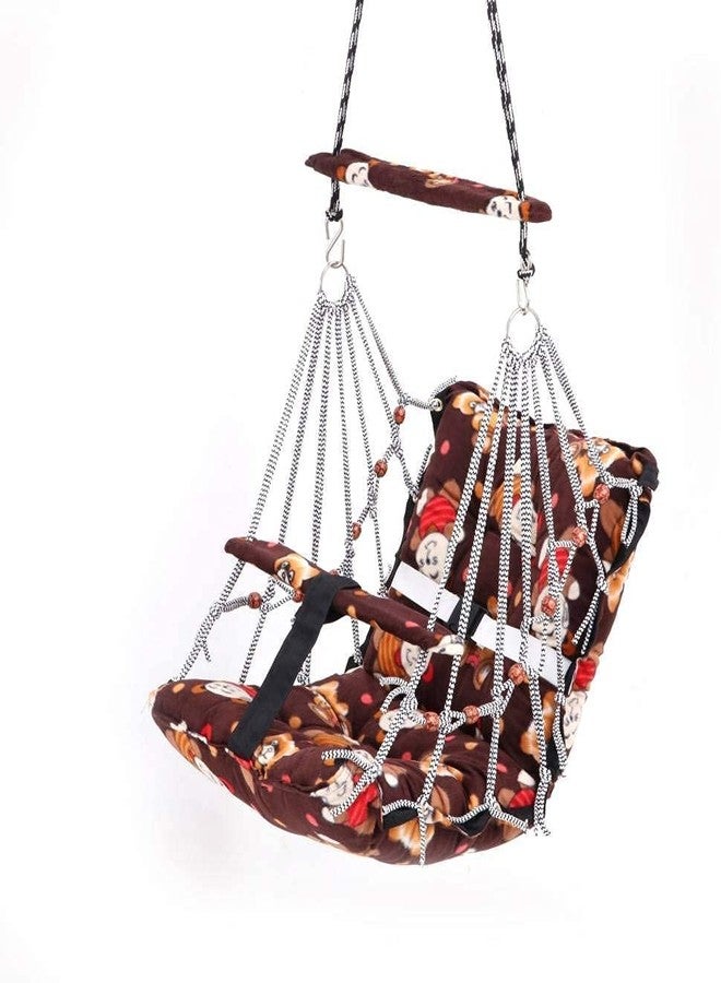 مورال أرجوحة قطنية للأطفال من عمر سنة إلى 6 سنوات، قابلة للطي والغسل، مزودة بحزام أمان - أرجوحة منزلية/حديقة للأطفال (أرجوحة أطفال) - Image 1